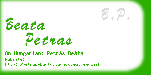 beata petras business card