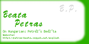 beata petras business card